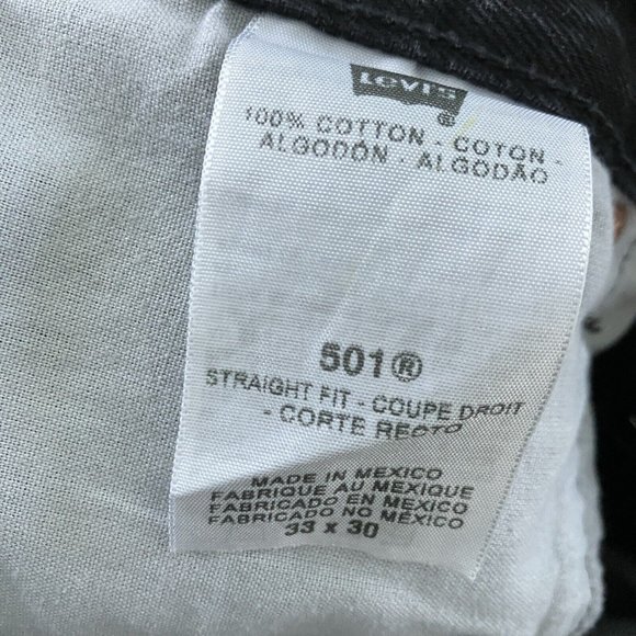 Vintage Levi’s 501 Black Straight Leg Button Fly Jeans 30" Made in Mexico - Picture 7 of 7